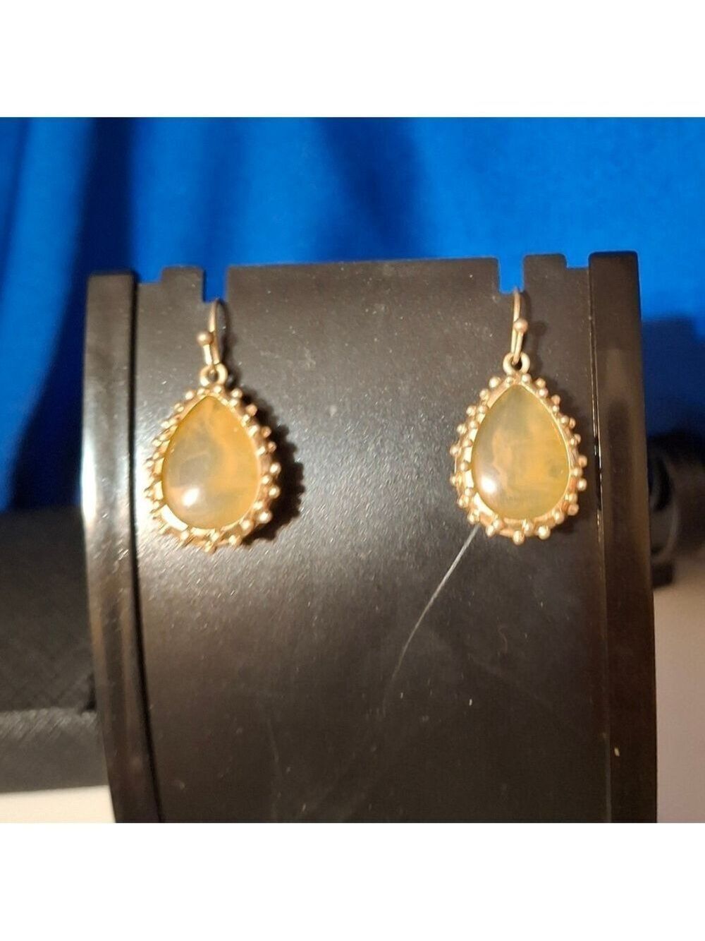 Teardrop Earrings with Gold Accents